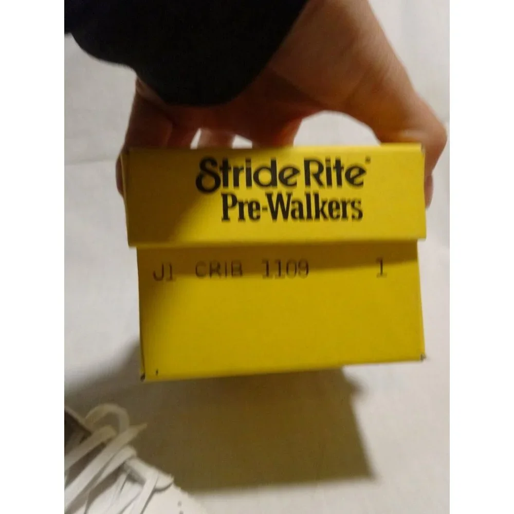 Vintage but New STRIDE RITE Pre-Walkers‎ White Leather Shoes w/Original Box